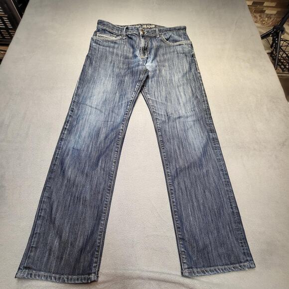 Mavi Jeans Mens Jeans 34x29 Blue Zach Straight Leg Denim Made Turkey Distressed - Picture 1 of 10